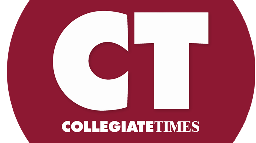 A maroon circle with white text that reads "CT: Collegiate Times."