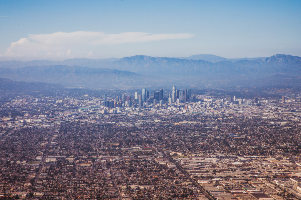 An aerial photograph of Los Angeles.